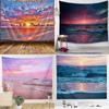 Beach Sunset Background Cloth Office Living Room Tapestry Home Wall Decoration Tapestry