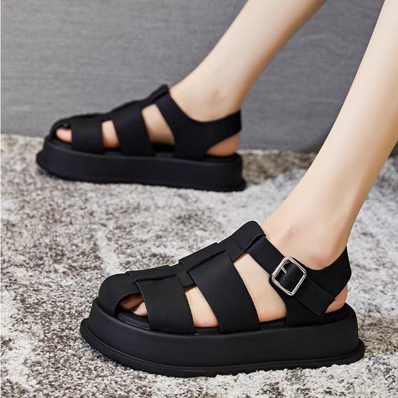 Women Sandals Closed Toe Summer New Women Roman Sandals Leisure Thick Soled Fashion Woven Women's Shoes Sandals