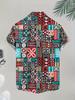 Men's Casual Fashion Shirt with Vintage Pattern Digital Print