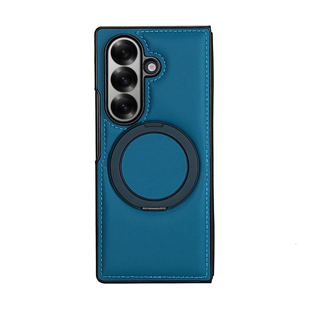 Luxury Business Sle Solid Color Leather Pattern Magnetic Stand Phone Case for Samsung Galaxy Z Fold 7 6 5 4 3 Protection Cover