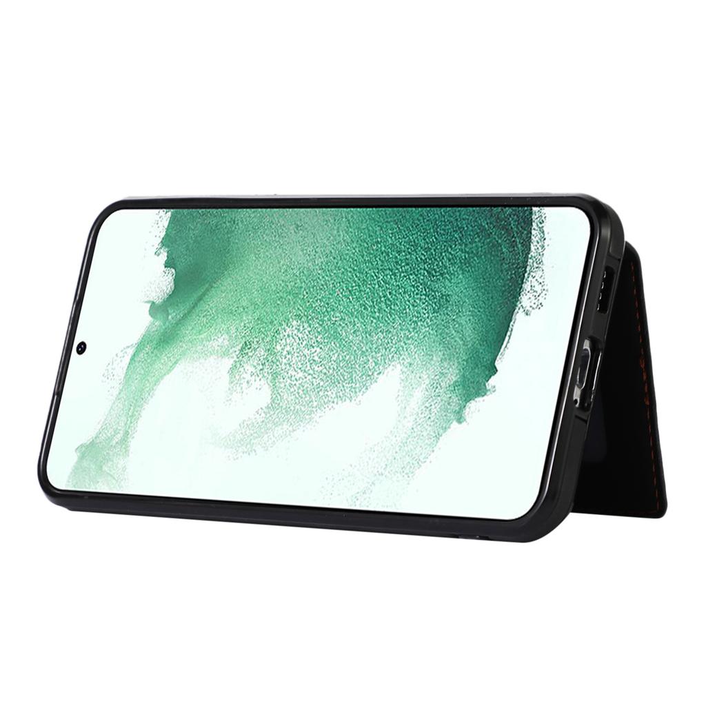 For Samsung Galaxy S21 FE 5G Kickstand Phone Case TPU+PU Leather Shoulder Phone Bag