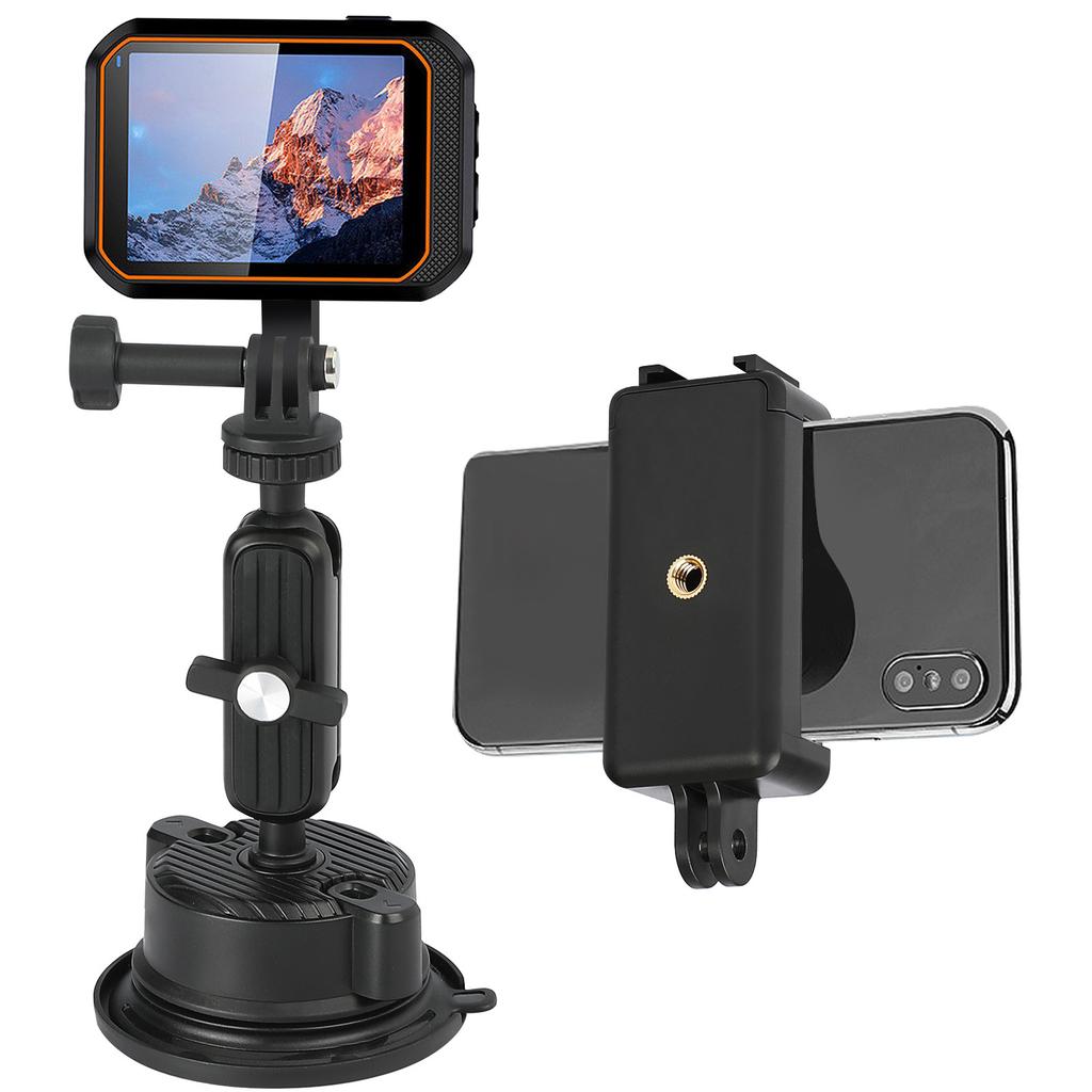 K01LP For GoPro Extension Rod Sucker Mount Bracket Action Camera Car Home Support Stand