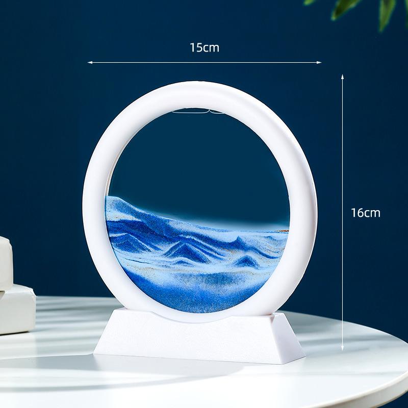 Sandscape Рамка для живой песочной анимации Зыбучий песок 3D Динамические жидкие песочные часы Кинетическая песочная картина Текущий песок Офис Домашний декор Подарки