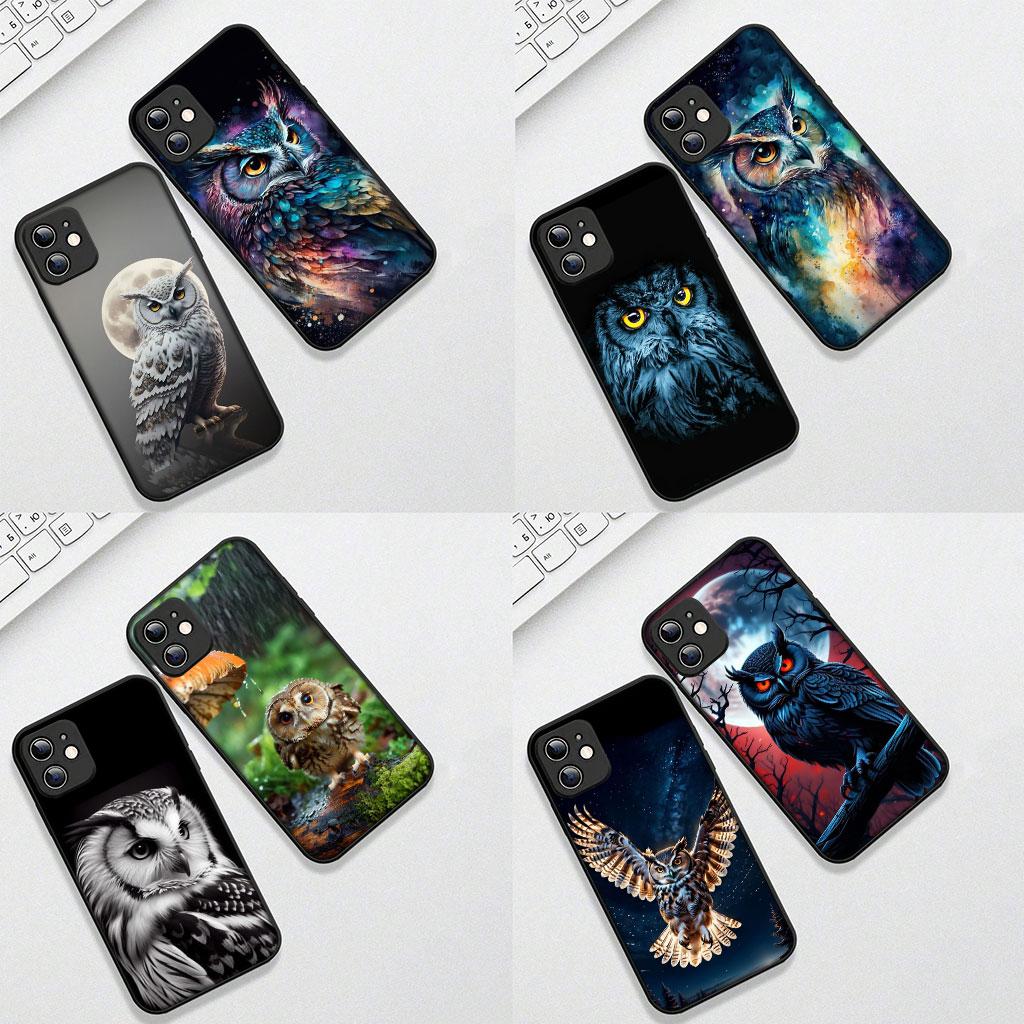 Soft Cover for Samsung Galaxy S22 S21 S20 FE Ultra Plus A35 A36 A55 A37 A33 A34 A57 Coque Phone Case Bird Owl Comics Lovely