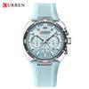 Fashion Sports Watch for Men Multifunction Chronograph Quartz Wristwatch Luminous Hands Rubber Band Daily Watch