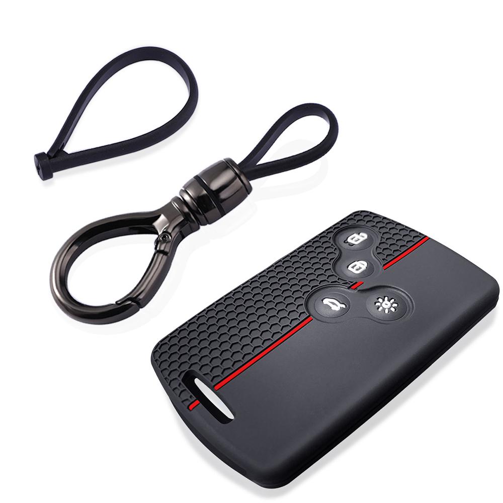 Силиконовый чехол для ключей с 4 кнопками для Renault Duster Captur Clio Logan Megane 1 2 3 Koleos Scenic Nema Fluence Zoe, аксессуар