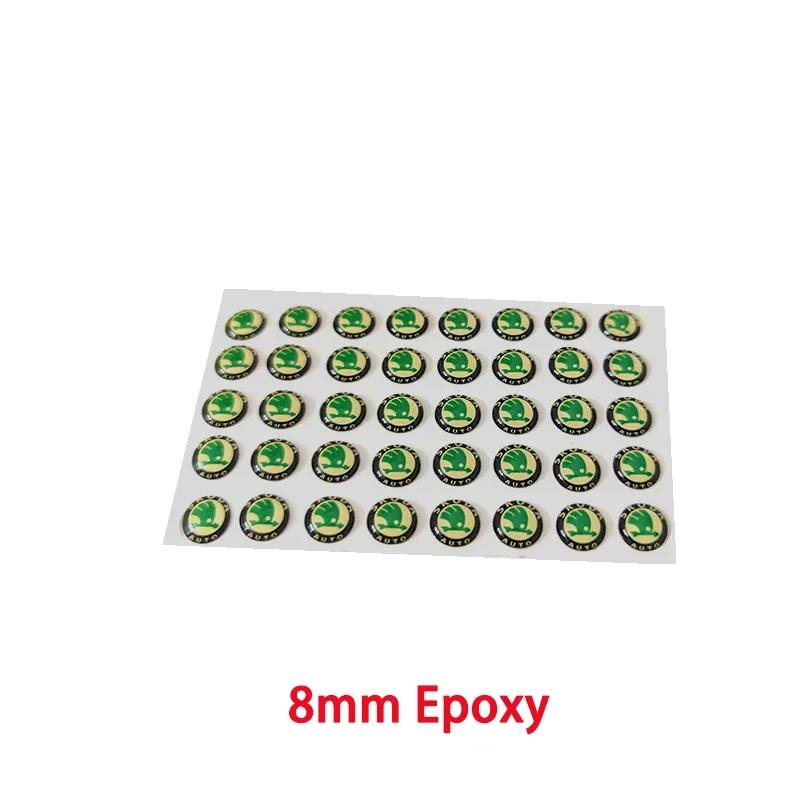 Car Sticker 2025 New 10PCS 14mm Car Remote Key Sticker Emblem Decal For Skoda Octavia Kodiaq Fabia Superb Rapid Kamiq Karoq Deri