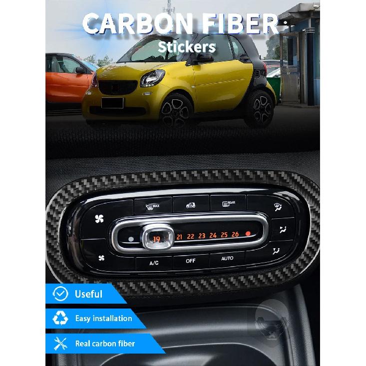 For Benz Smart 453 Fortwo 2016-2024 Carbon Fiber Air Conditioner Control Switch Frame Adjustment Trim Cover Decoration Sticker
