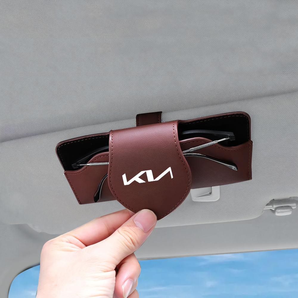 AHU1 Car Glasses Storage Box Leather Car Visor Sunglasses Storage Clip for Kia Sportage Ceed Picanto Rio ProCeed Niro 5 3 4 K7 K5 K8