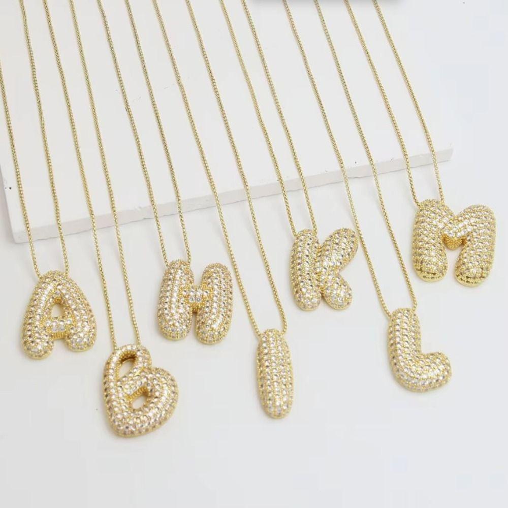 A-Z 26 Letters Necklace Gold Plated Women Chain Necklace Jewelry Gift