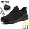 MJYTHF New Work Safety Shoes Men Air Cushion Work Sneakers Steel Toe Shoes Work Boots Men Puncture-Proof Protective Shoes