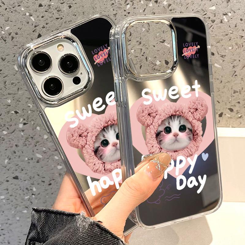 Mobile Phone Cases for iPhone 11 13 XR 15 Pro Max 12 14 Pro Max Case iPhone 16 XS Max Mirror Protective Case Mirror Exquisite Cartoon Waterproof
