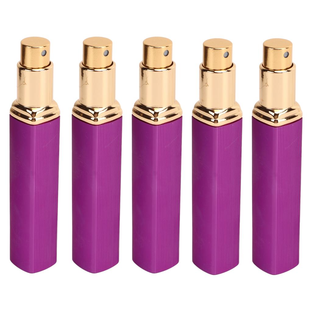 5pcs Travel Spray Bottles Eletrolytic Aluminium 12ml Refillable Perfume Bottles Durable Pocket