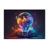 Colorful Light Bulb Posters Prints Explosive Lights Canvas Paintings Colored Scattering Lights Wall Art Pictures for Home Decor