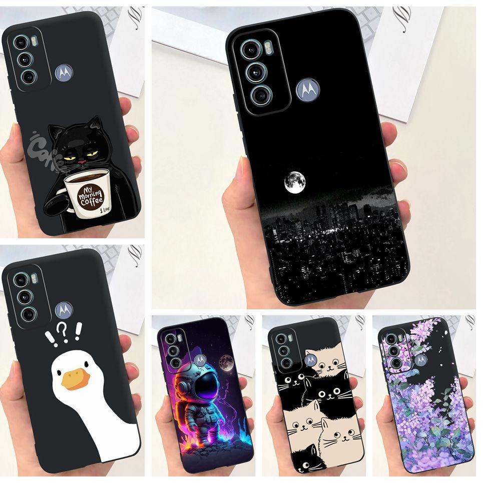 For Cover Motorola Moto G60 5G G50 5G 4G Back Shell Goth Black Night Stylish Cartoon Pattern Funda Case Motorola G50 G60 5G Soft
