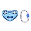 Double Shaft Pulley Aluminum Alloy HeartShaped Hanging Wheel Rock Climbing Machinery Supplies(Blue )