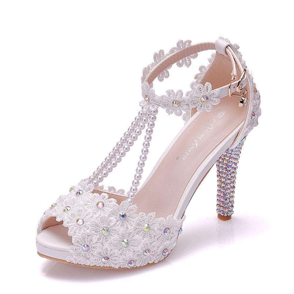 Женские сандалии с открытым носком, лето 2023, женские вечерние модельные туфли, блестящие блестящие свадебные туфли для невесты с белым цветком, женские тонкие высокие каблуки