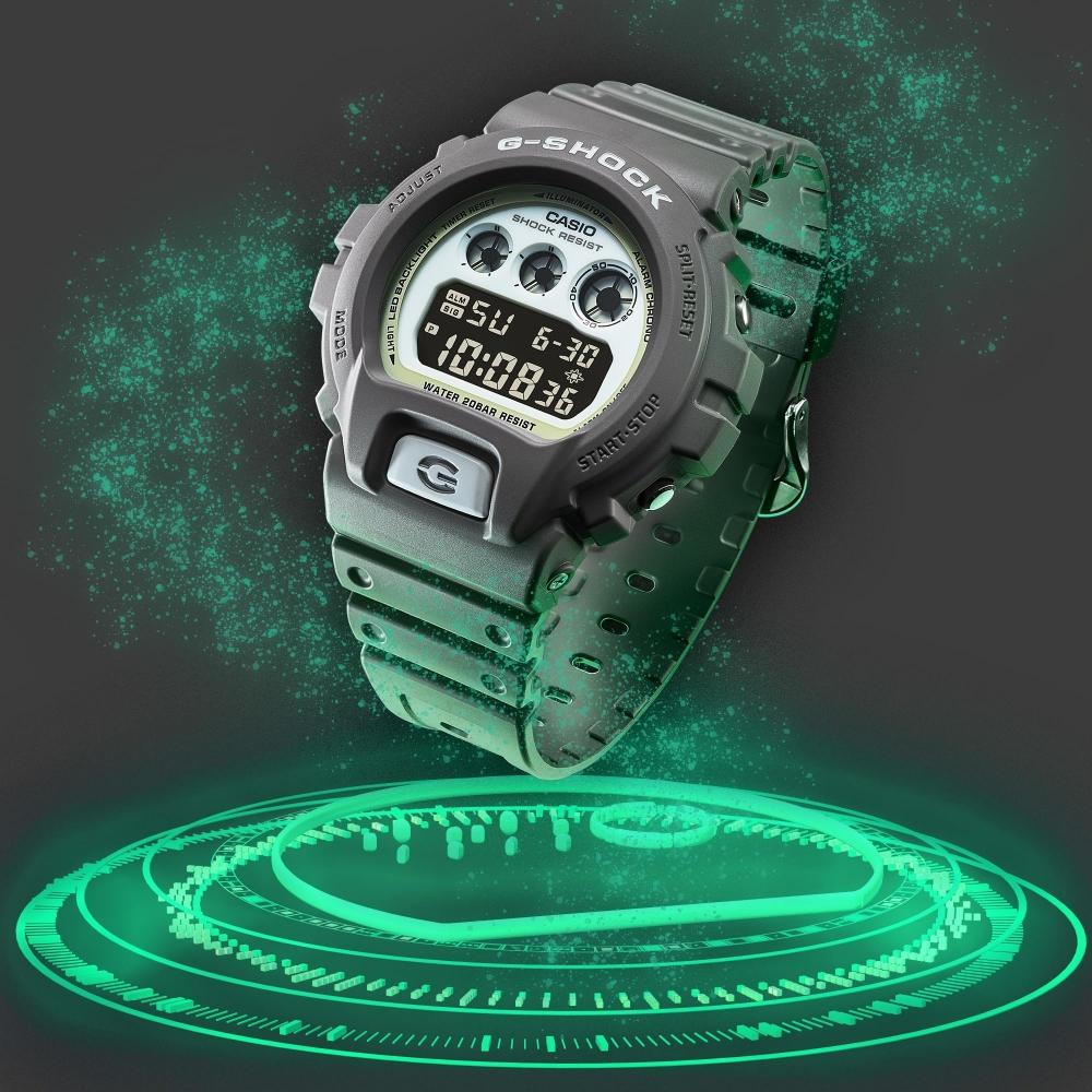 [Casio] Часы G-ShockHIDDEN GLOW Series DW-6900HD-8JF мужские серые