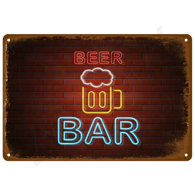 Vintage Metal Signs Plates Tin Sign Posters Man Cave Bar Retro Wall Art Mural Outdoor House Bathroom Home Room Decorations Decor