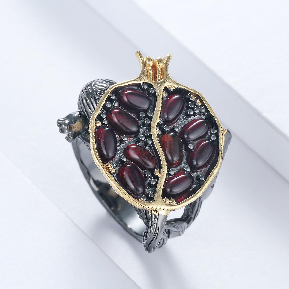 Женские ювелирные изделия с гранатовым дизайном, подарки на вечеринку, кольцо размером 6-10 MIT