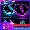 New 2026 Car Sticker For Ford Mondeo Focus Raptor Edge Explorer Ranger Fiesta Kuga ST 7 Color LED Car Cup Holder Light Luminous