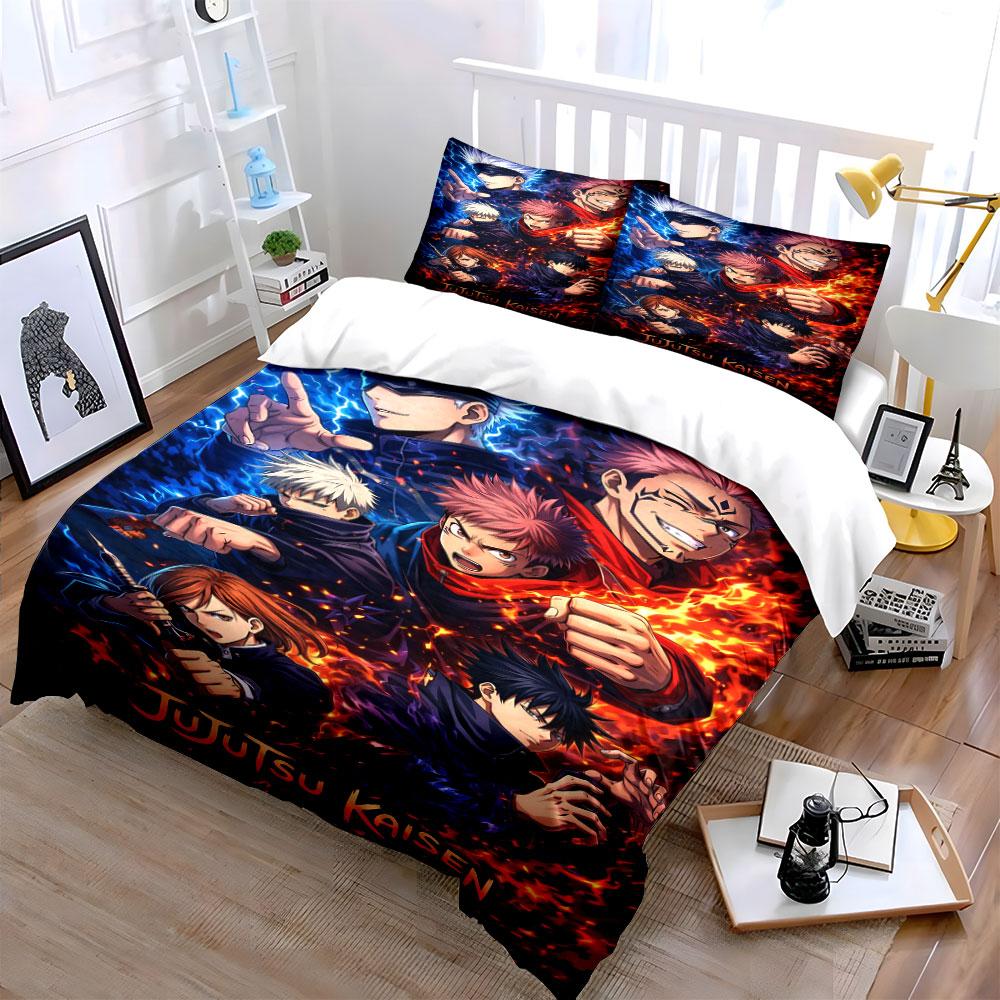 Characters with fiery effects. Bedding sets Duvet cover sets Duvet covers Pillowcases(1 * Duvet Cover 2 * Pillowcases without duvet insert)