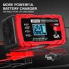 Интеллектуальное импульсное восстановление и обслуживание Свинцово-кислотное умное зарядное устройство для аккумуляторов 12 В 15 А 12 А Зарядка аккумуляторов автомобиля и мотоцикла Многофункциональное портативное 2025 Новое