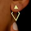 Геометрические треугольные серьги-гвоздики для женщин, золотые серьги, ювелирные аксессуары