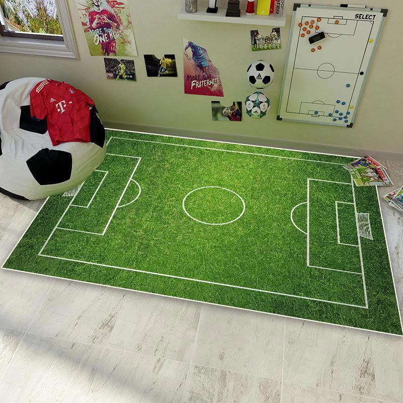 Soccer Football Field Carpet for Living Room Bedroom Home Green Floor Mat Non-slip Decoration for Sofa Children Soft Rug Gifts