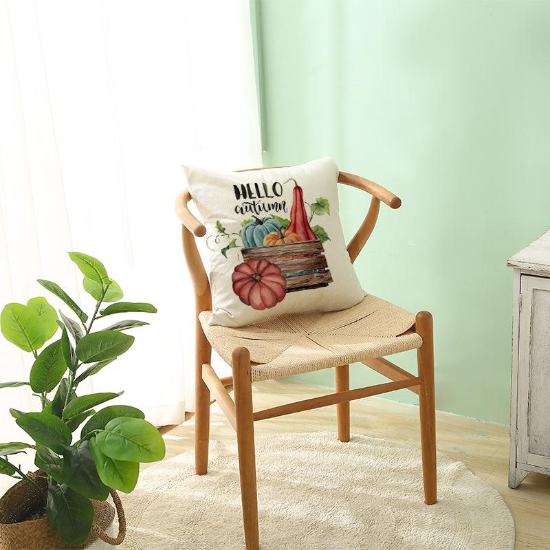 Home Thanksgiving Pumpkin Polyester Pillow Cover Home Sofa Pillow Cushion Cover