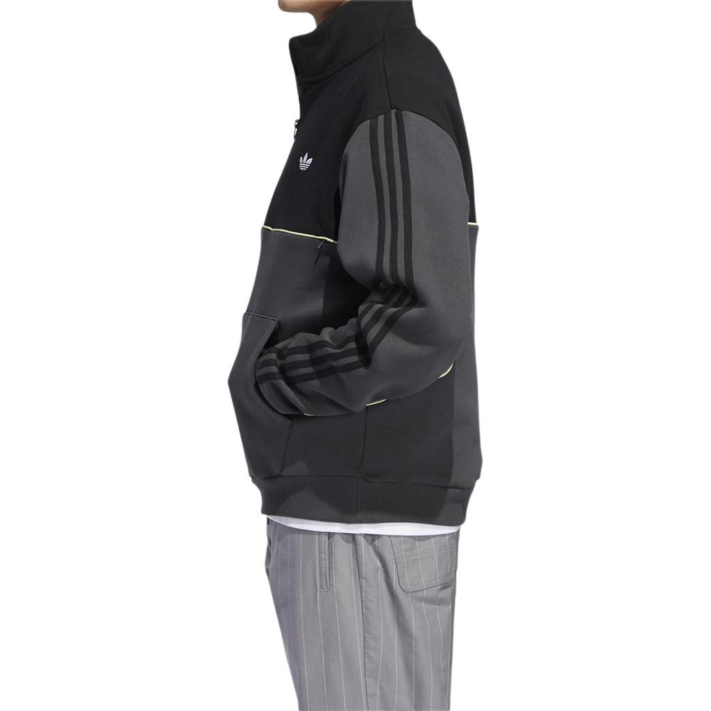 adidas Originals Mod Половина молнии Толстовка с воротником-стойкой Куртка Мужская верхняя одежда Черный FM1403