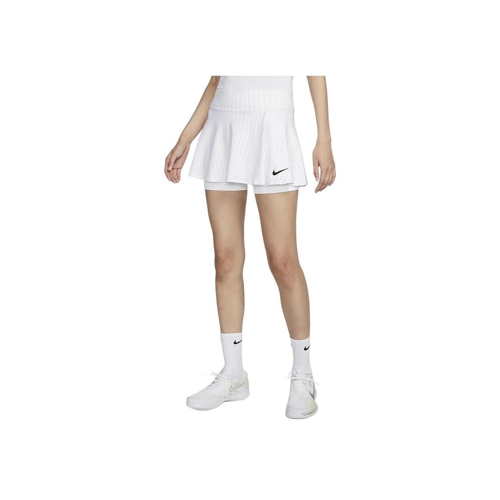 Nike Теннисная юбка Court Victory Dri-FIT в полоску, быстросохнущая, с принтом в винтажном стиле, женские юбки белого цвета FD5583-100