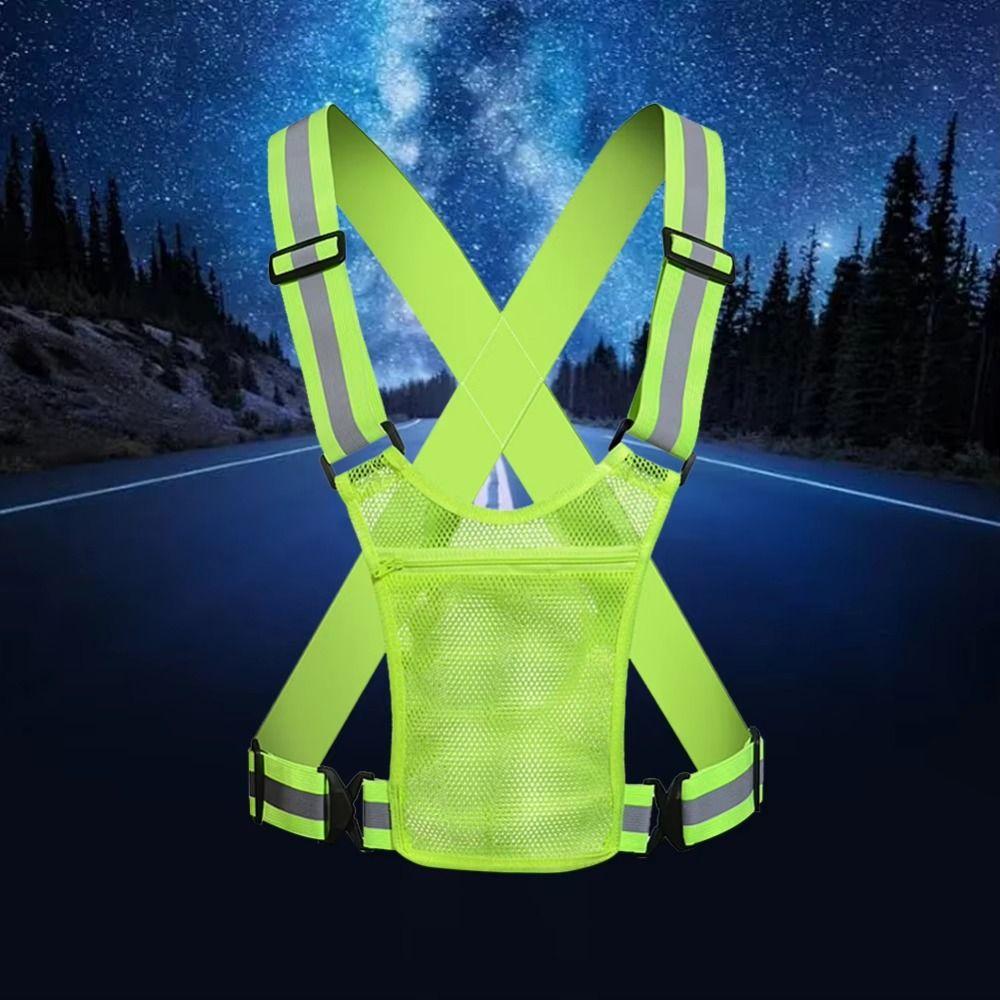 Elastic Cycling Reflective Vest with Phone Pouch Motorcycle Riding Waistcoat  Cycling
