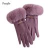 Перчатки с сенсорным экраном из искусственного меха, бархатные лыжные перчатки, изящные перчатки для вождения, женские