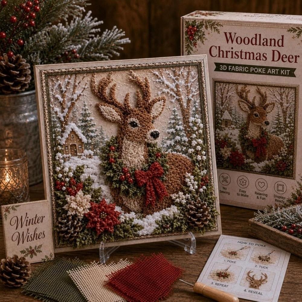 Thick Board Xmas Needle Craft No Sewing 3D Festive Plaque Christmas Poke Art  Craft Lovers