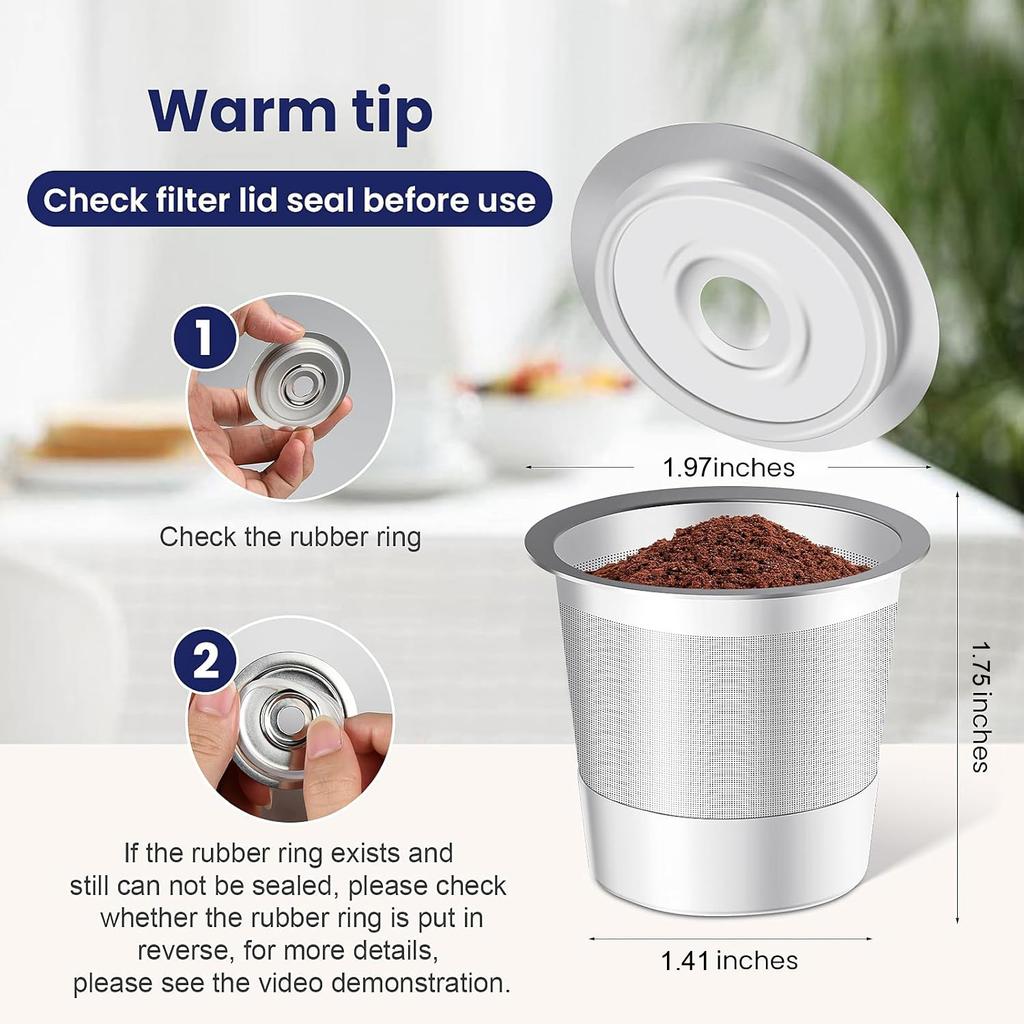 Многоразовая кофейная капсула K-Cup из нержавеющей стали Ninja, совместимая с фильтром для кофеварки Kuerig 1.0