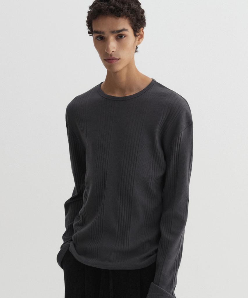 DNSR Ribbed Long Sleeve Charcoal