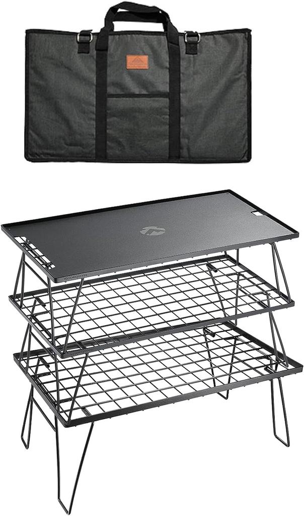 КЕМПИНГ MOON Полевой складной, изготовлен из черного покрытия, включает в себя корпус для хранения, 3 верхних пластины, стойка, стойка, сталь, сумка, T-230, шт./алюминий