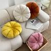 Round Soft Velvet Cushion Luxury Chic Filled Pumpkin Cushion Decor Couch Sofa 45x45cm