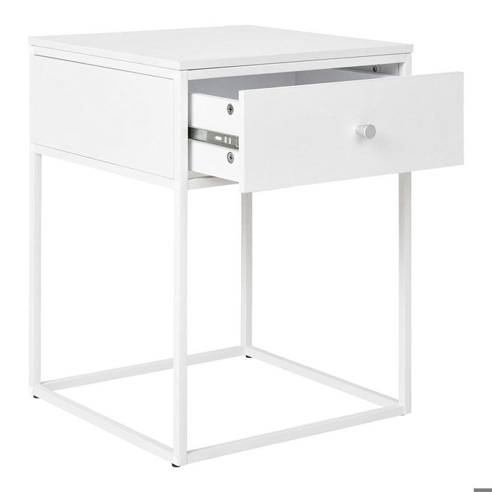 Vita table d'angle 1 tiroir blanche.