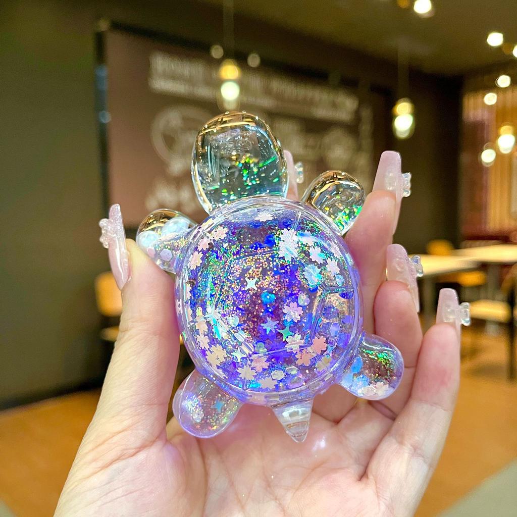 Diy Creative Table Toy Gift with Luminous Sand, Dazzling and Sparkling Turtle Ornaments