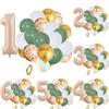 20 шт. Шары цвета шалфейно-зеленый с тематикой «Животные джунглей» Шары с цифрами 0-9 цвета карамели Фольгированные шары Декор для вечеринки «С Днем Рождения» Выписки из роддома