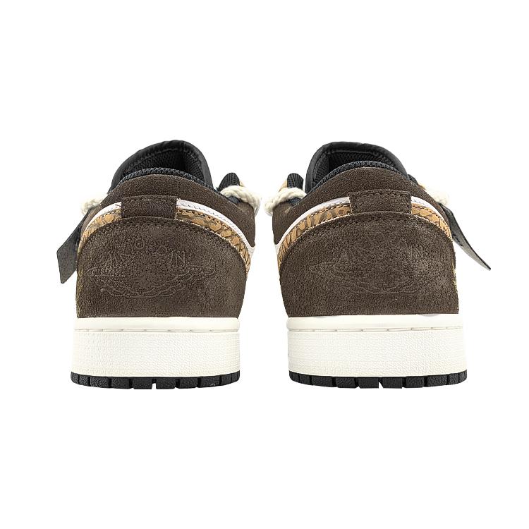 Jordan Air Jordan 1 Low Винтажные Баскетбольные Кроссовки Женские Белые Коричневые DZ5368-201(Team116-AJ)