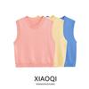 Fashion Style 2024 Autumn New Women's Clothing All-Matching Sleeveless Minimalist Sleeveless Round Neck Knitting Tops 3519007