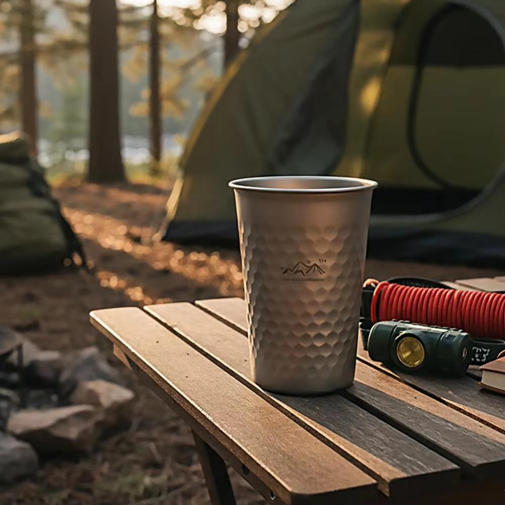 350/500/600ml Durable Titanium Beer Mug Pure Titanium Coffee Tea Cup Hiking Travelling