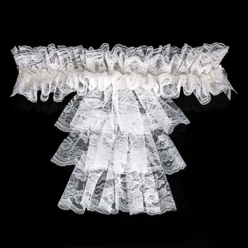 Lace Court Ruff Collar Vintage Baroque Neck Wrap Gothic Frilled Fake Collar Detachable Renaissance Cosplay Neck Accessory