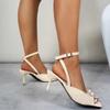 Fashion 2025 Bow Slingback Stiletto High Heel Sandals Sexy Fashion Women Open Toe Ankle Buckle Sandals Lady Dress Luxury Pink Shoes