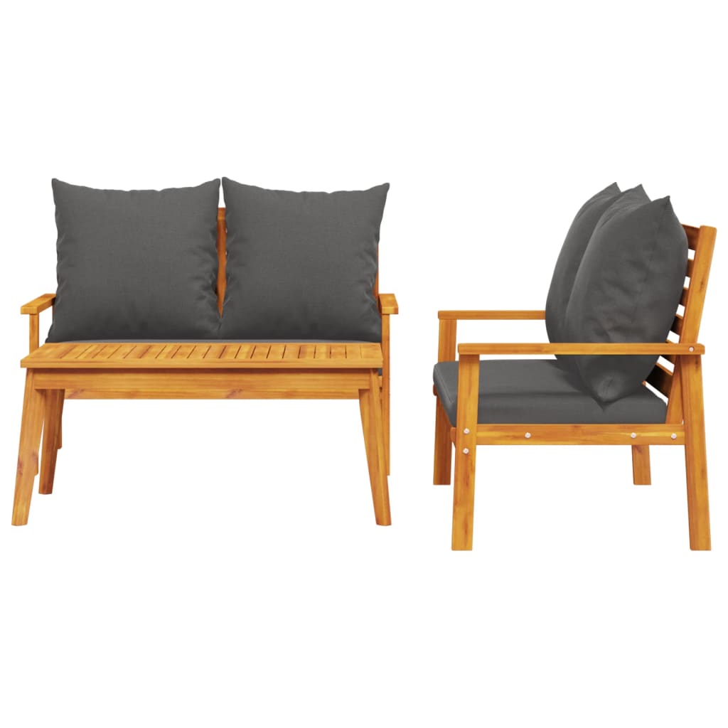3 Piece Garden Lounge Set with Cushions Solid Acacia Wood