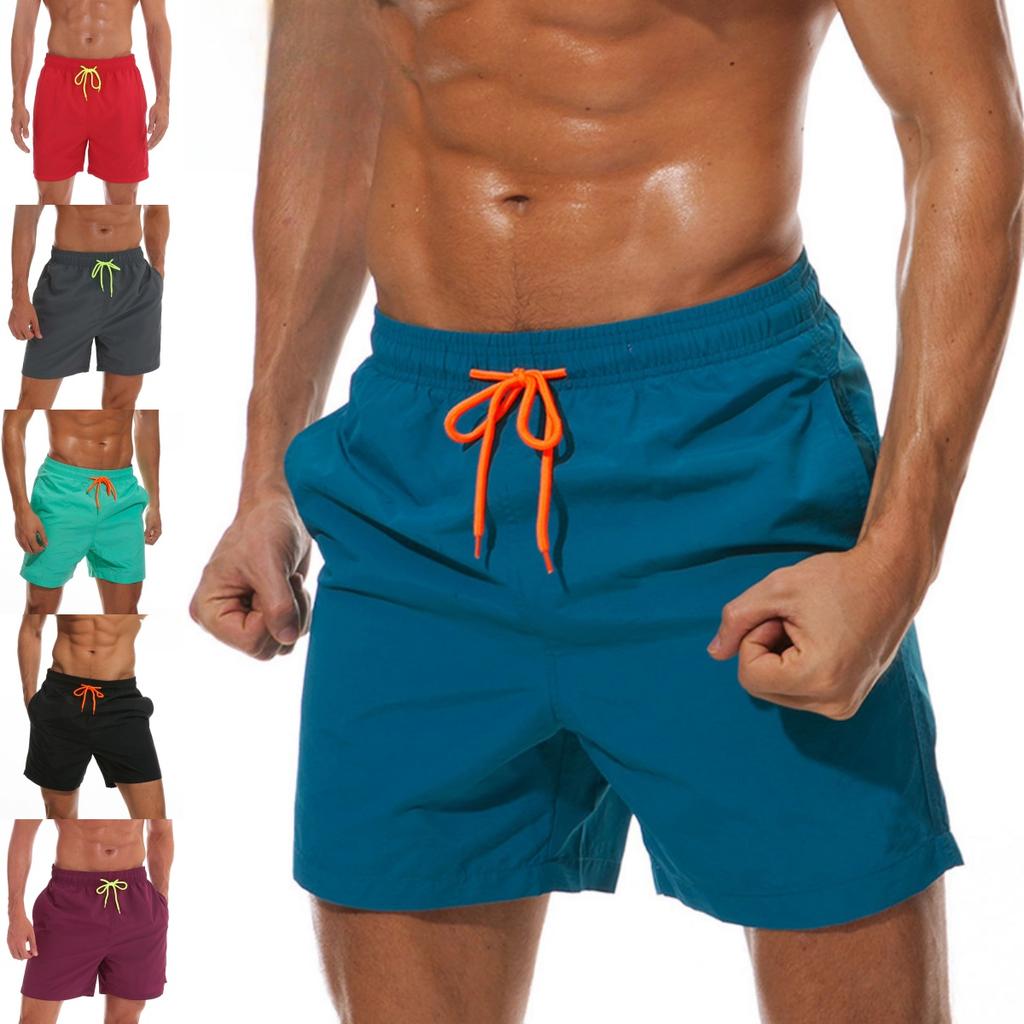 Summer Men's Beach Pants Men's Four-point Shorts Breathable Lotus Leaf Water Repellent Sports Casual Pants