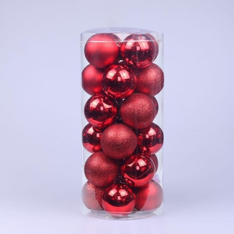 Диаметр 3/4/6/8 см, рождественские безделушки, украшения, 24 шт. в бочке, набор рождественских красочных шаров, гальванизированный пластиковый подвесной шар для рождественской елки, украшение для дома